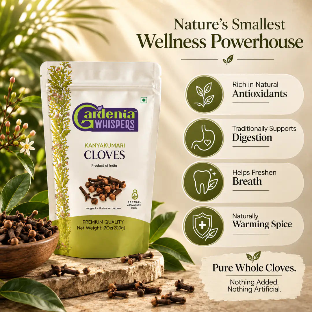 - GI-Protected Western Ghat Laung - Kanyakumari Whole Cloves- Gardenia Whispers