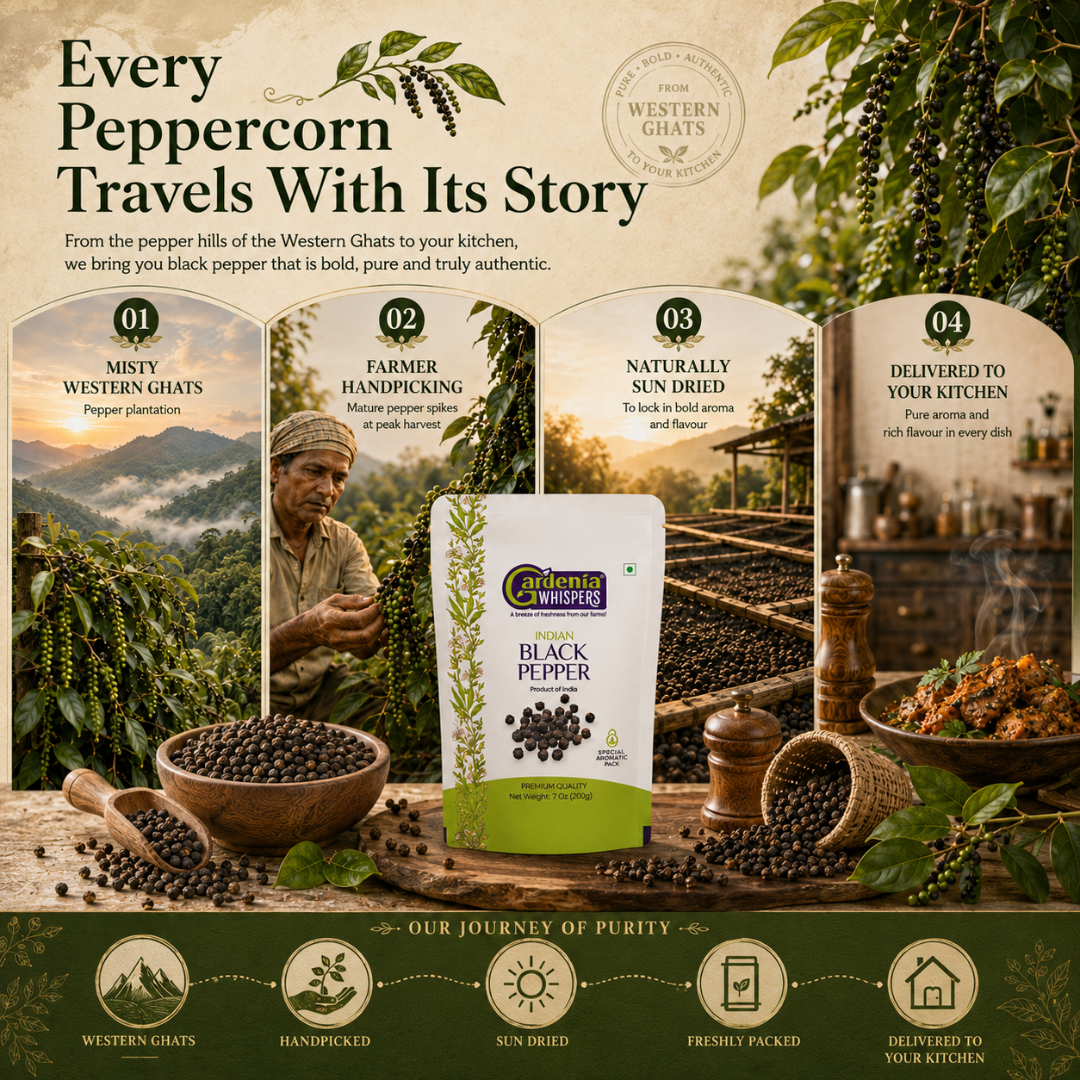 Malabar Peppercorn- Indian Wayanad Black Pepper from Kerala