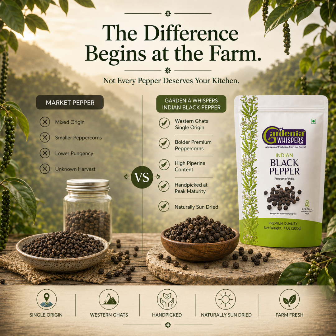 Malabar Peppercorn- Indian Wayanad Black Pepper from Kerala