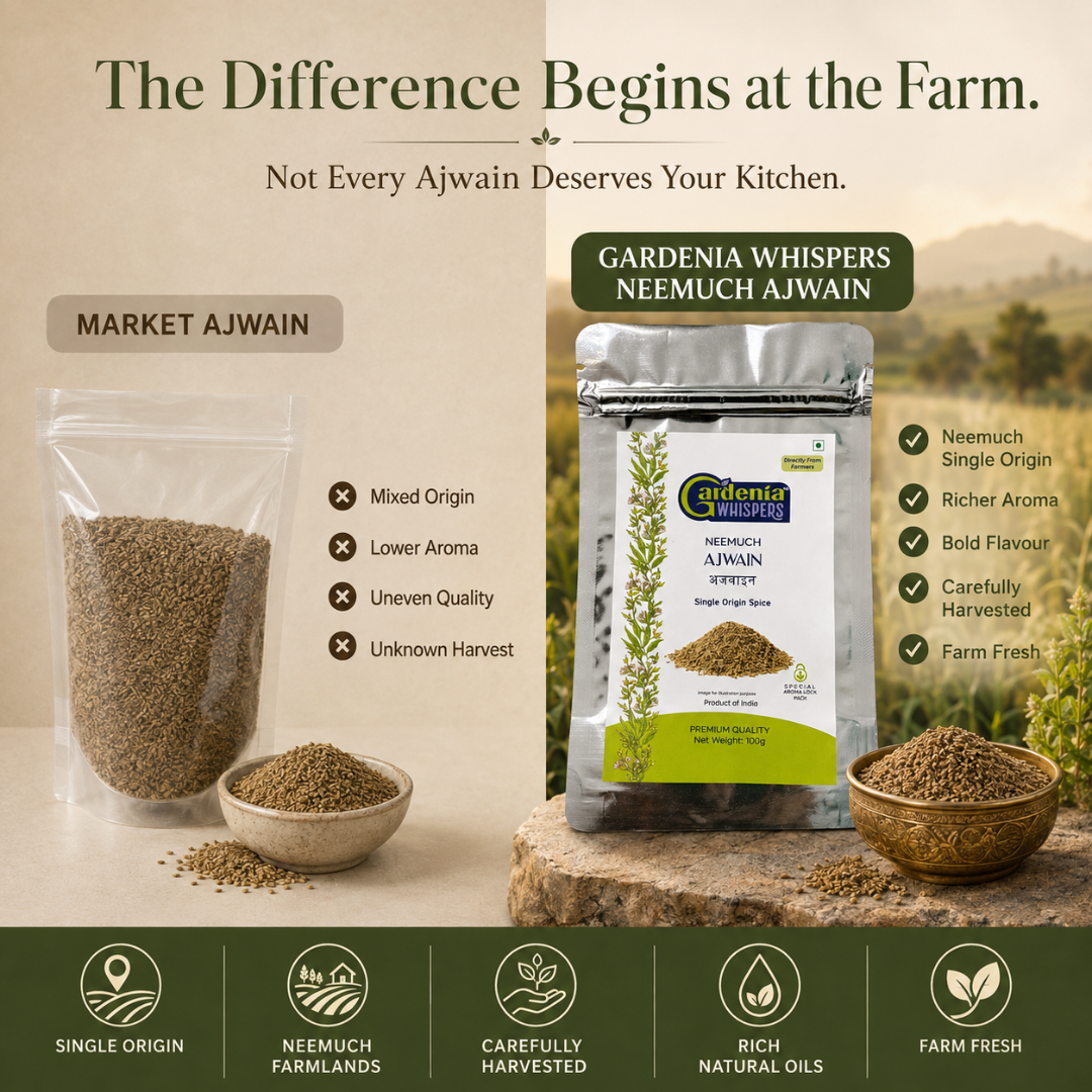 gardenia whisper neemuch ajwain difference