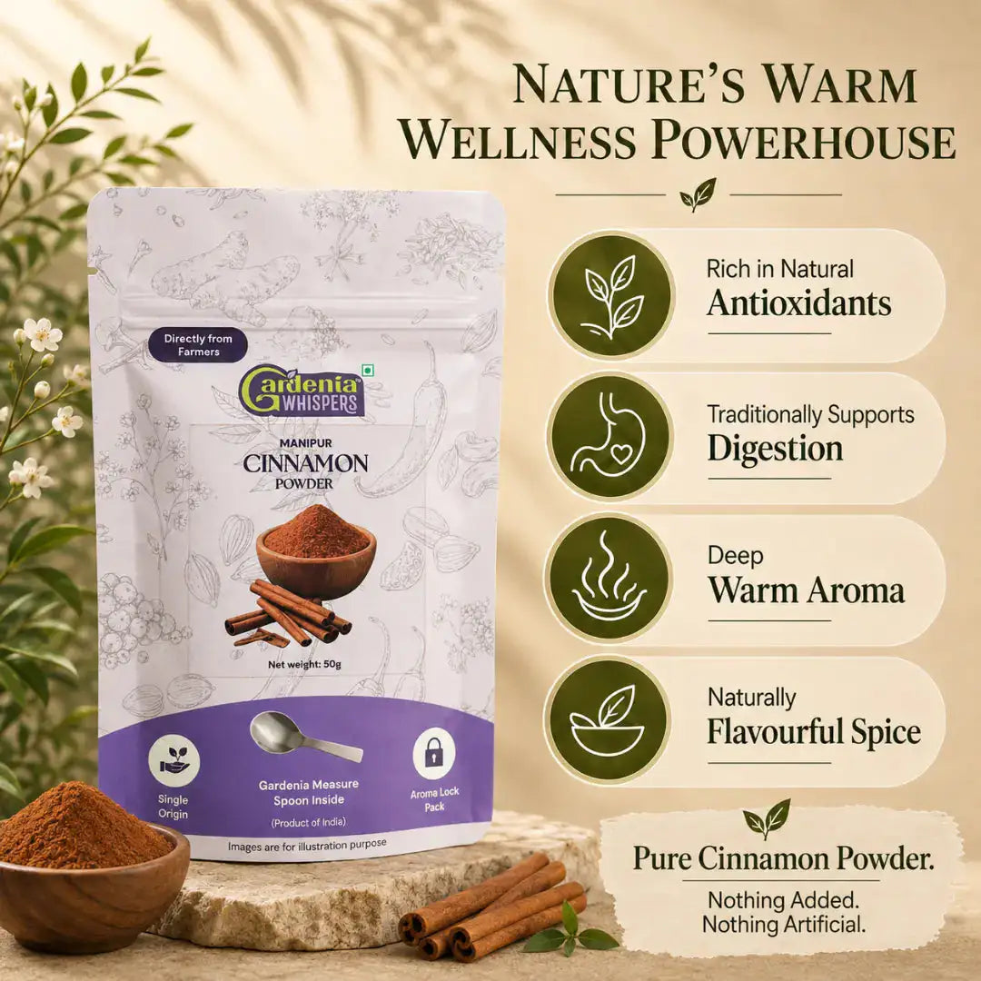 - Cassia Cinnamon Powder (Dalchini Powder)- Gardenia Whispers