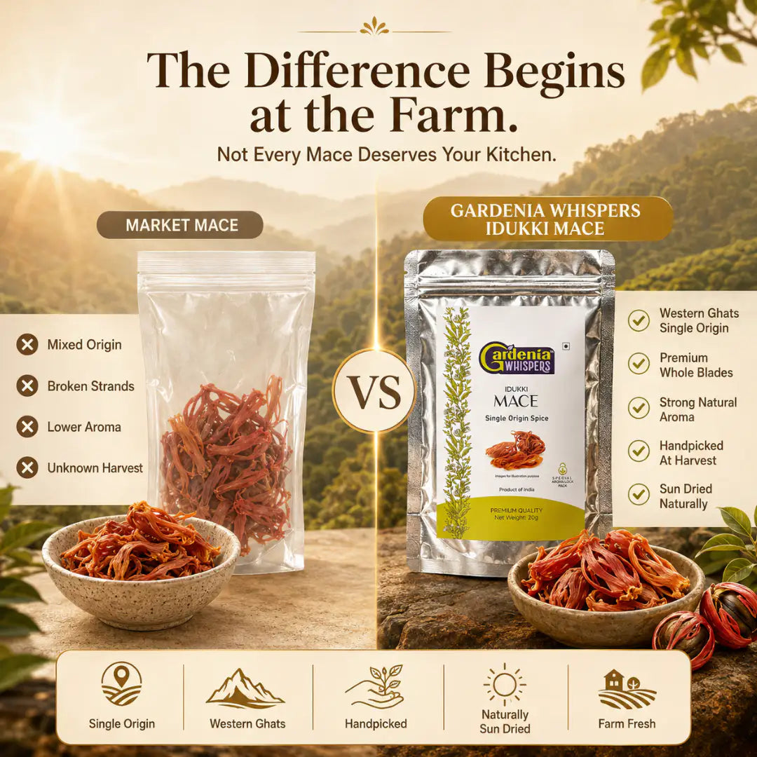 - Idukki Mace - The Golden Javitri from Kerala's Highlands- Gardenia Whispers
