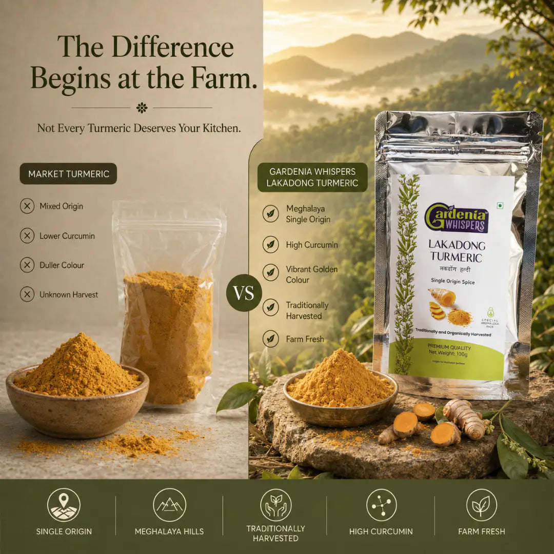 - Lakadong Turmeric Powder - High Curcumin Haldi from Meghalaya- Gardenia Whispers