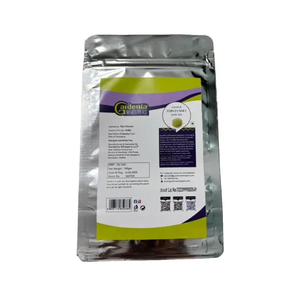 Jodhpur Thin Fennel - 100 g - Back Jodhpur Thin Fennel
