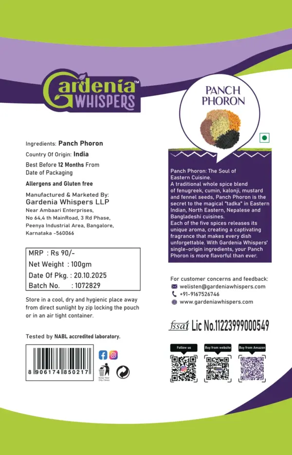 Panch Phoron - 100 g - Back Temp Image Panch Phoron