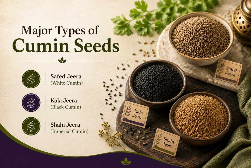 Types of cumin seeds
