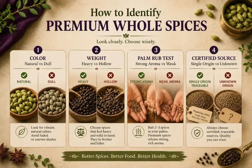 how to identify premium whole spices