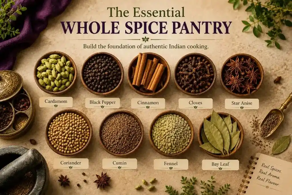 the essential whole spices for kitchen