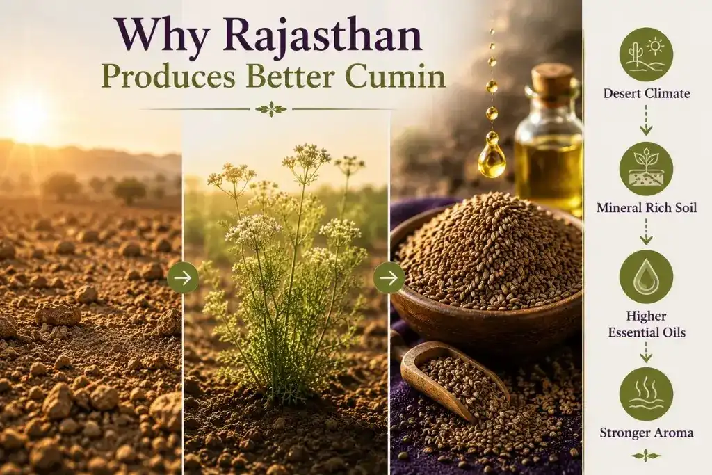why rajasthan produces better cumin