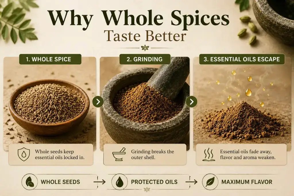 why whole spices taste better